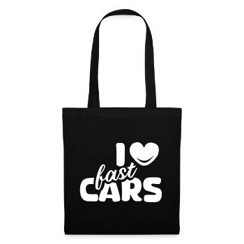 J’aime les voitures voitures sport tuner icône logo icône - Sac en tissu - noir - Devant
