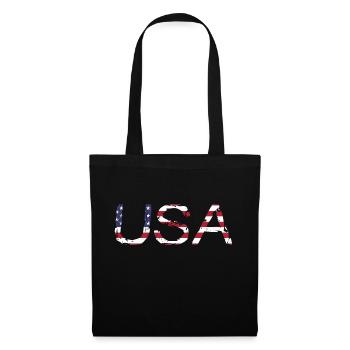 Les États-Unis aux couleurs du drapeau américain drapeau - Sac en tissu - noir - Devant