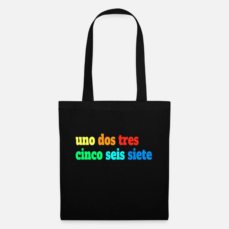 uno dos tres cinco seis siete - Stoffbeutel - Schwarz