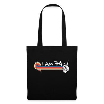 J’ai 74 ans et majeur - 75e anniversaire - Sac en tissu - noir - Devant