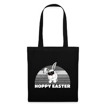 Rétro houblonné Pâques Cool lapin de Pâques Dicton de Pâques - Sac en tissu - noir - Devant