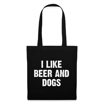 J’aime la bière et les chiens - Sac en tissu - noir - Devant
