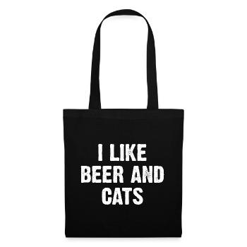I Like beer And Cats - Tote Bag - black - Front