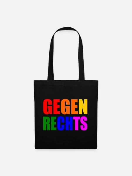 Gegen rechts - Stoffbeutel - Schwarz