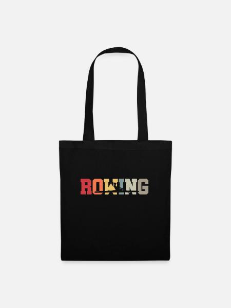 Rowing - Rudern - Ruderer - Ruderin - Aviron - Stoffbeutel - Schwarz