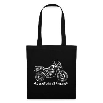 L’aventure vous appelle – Graphismes de moto - Sac en tissu - noir - Devant