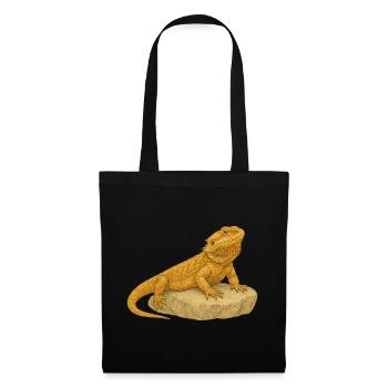 Yellow gecko on rocks - Tote Bag - black - Front