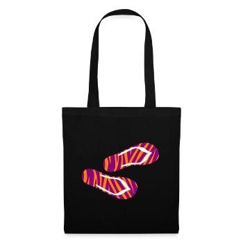 Zebra Safari motif tongs pantoufles Holiday Fun - Sac en tissu - noir - Devant