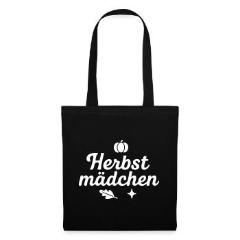 Motif de fille d'automne sur la nature - Sac en tissu - noir - Devant