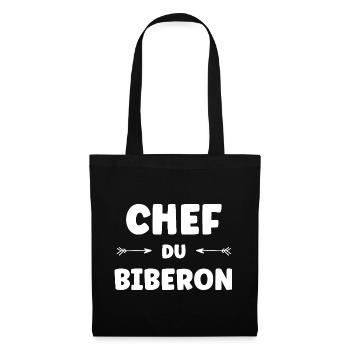 Chef du Biberon - Humour Parentale - Sac en tissu - noir - Devant