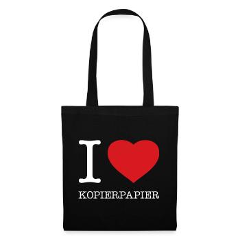 J’adore le papier de copie - Sac en tissu - noir - Devant