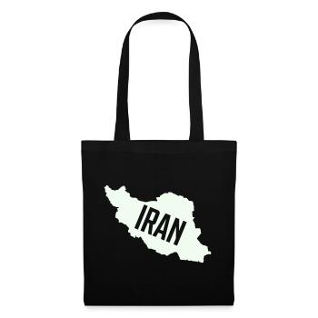 Iran Karten Typo - Stoffbeutel - Schwarz - Vorne