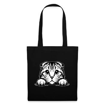 Chat écossais aux oreilles pliées avec pattes - Sac en tissu - noir - Devant