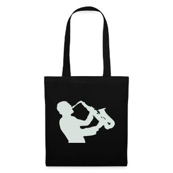 Jazz Saxophone Silhouette - Sac en tissu - noir - Devant