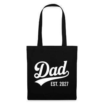 Dad 2027 Baby Vater Vatertag Geschenk Papa 2027 - Stoffbeutel - Schwarz - Vorne