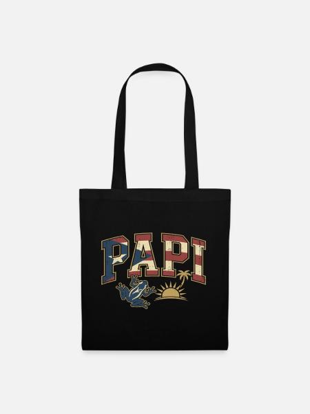 Papi Puerto Rico Flagge - Stoffbeutel - Schwarz