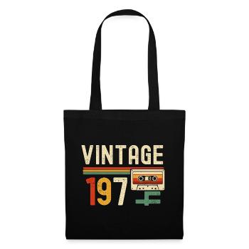 VINTAGE 1970 Cassette Bandes - Sac en tissu - noir - Devant