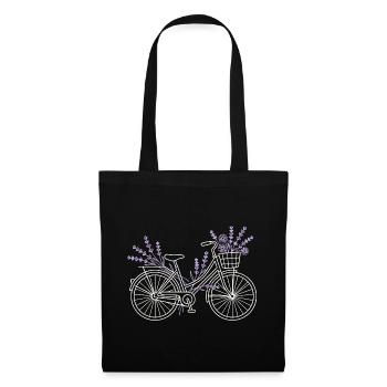 Fleurs de vélo lavande vintage - Sac en tissu - noir - Devant