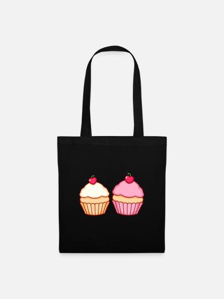 Cupcake Muffin Bäckerei Konditorei backen Geschenk - Stoffbeutel - Schwarz