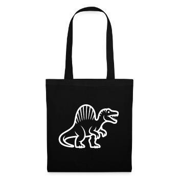 Stegosaurus-Silhouette im Retro-Stil - Stoffbeutel - Schwarz - Vorne