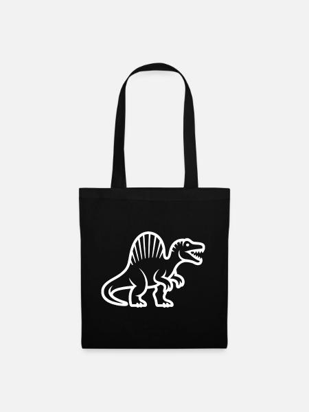 Stegosaurus-Silhouette im Retro-Stil - Stoffbeutel - Schwarz