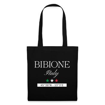 Bibione Italien Souvenir – Reise minimalistisch - Stoffbeutel - Schwarz - Vorne