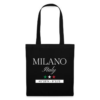 Mailand Italien Souvenir – Reise minimalistisch - Stoffbeutel - Schwarz - Vorne