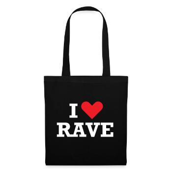 Ich liebe Rave - Stoffbeutel - Schwarz - Vorne