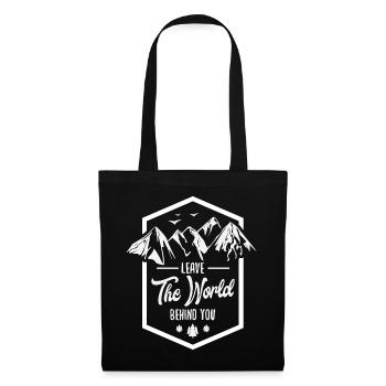 Laissez le monde derrière vous cadeau de randonnée - Sac en tissu - noir - Devant
