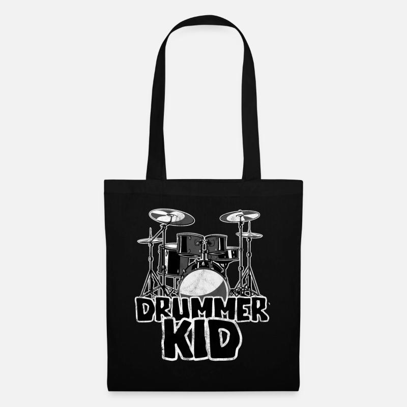 Drummer Kid - Schlagzeug Kinder Motiv - Stoffbeutel - Schwarz