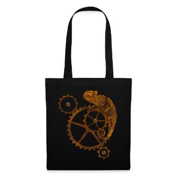 Steampunk Chamäleon - Stoffbeutel - Schwarz - Vorne