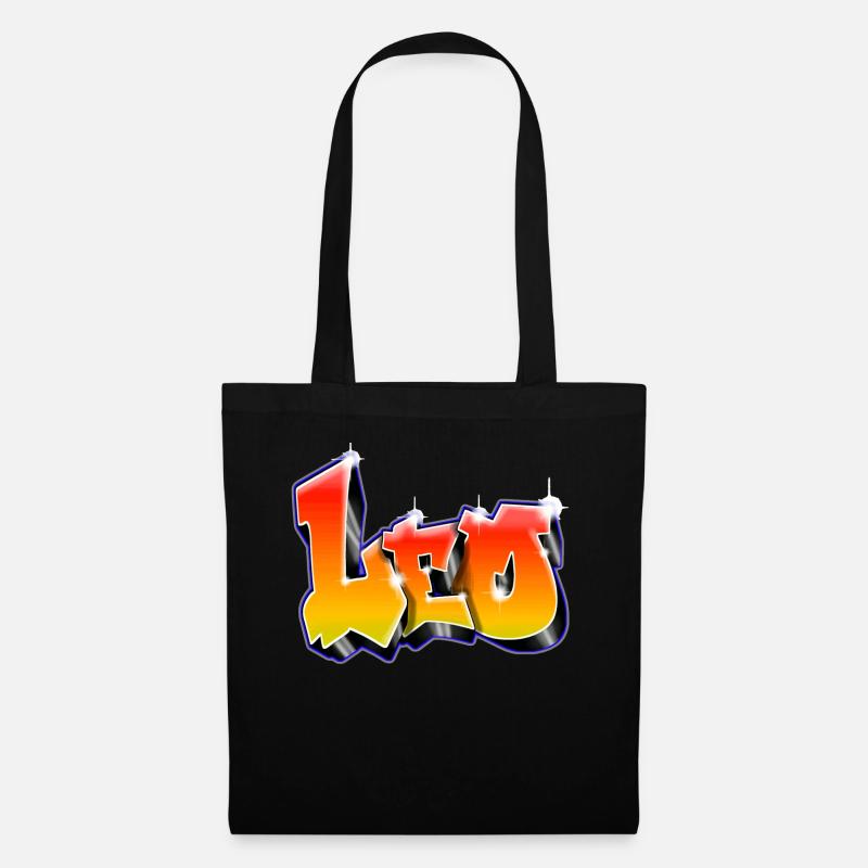 Leo Graffiti rot gelb - Stoffbeutel - Schwarz