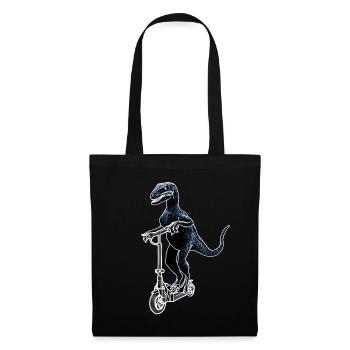 Elektroroller E-Roller Dino Raptor Geschenkidee - Stoffbeutel - Schwarz - Vorne