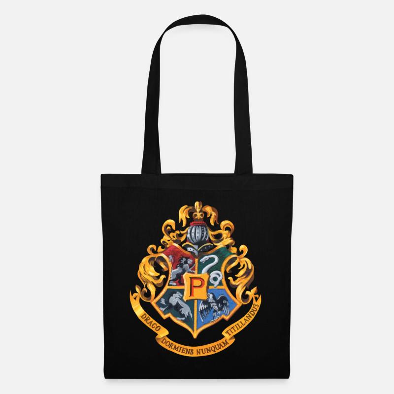 Harry Potter Hogwarts Emblem Malerei - Stoffbeutel - Schwarz