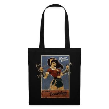 Wonder Woman Bombshells Zeichnung - Stoffbeutel - Schwarz - Vorne