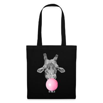 Giraffe und kaugummi - Stoffbeutel - Schwarz - Vorne