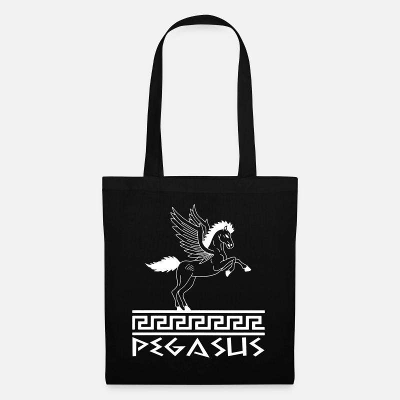 Cheval Pégase blanc - Sac en tissu - noir