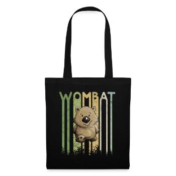 Funky retro wombat lettering cartoon marsupial - Tote Bag - black - Front