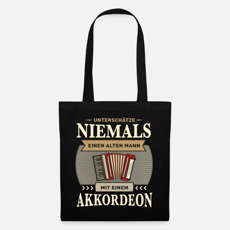 Geschenk Akkordeon Spruch – Akkordeon spieler - Stoffbeutel - Schwarz