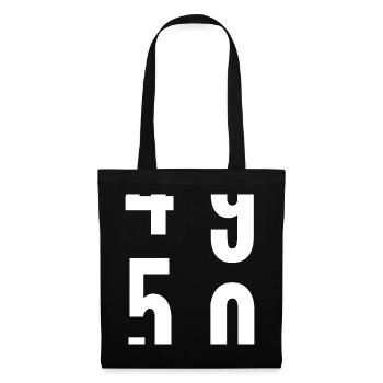 50 ans - Sac en tissu - noir - Devant