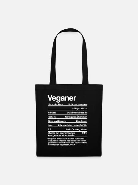 VEGANER NÄHRWERTE - Stoffbeutel - Schwarz