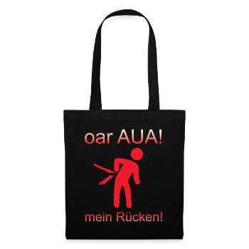 Rücken Rückenschmerzen Schmerzen Bauarbeiter - Stoffbeutel - Schwarz - Vorne