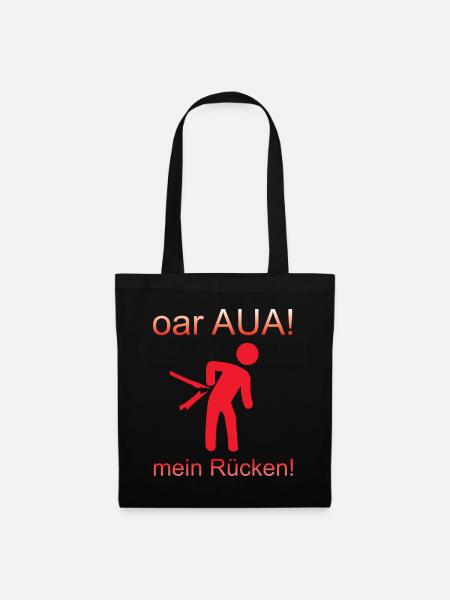 Rücken Rückenschmerzen Schmerzen Bauarbeiter - Stoffbeutel - Schwarz