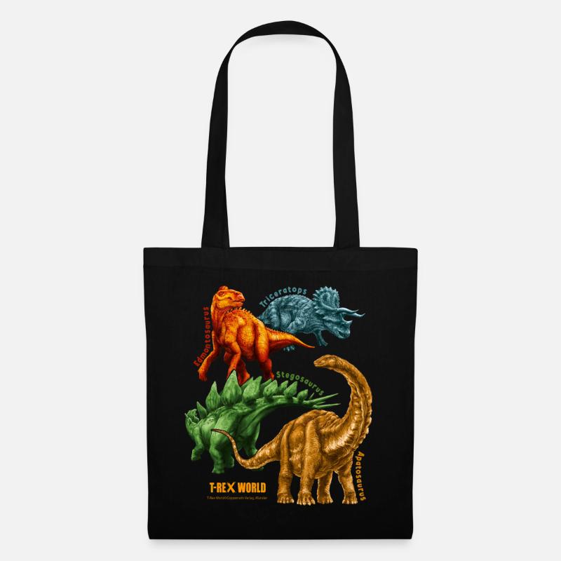 T-Rex World Dinosaurier Triceratops Und Freunde - Stoffbeutel - Schwarz