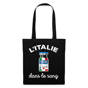 L'Italie dans le sang Cadeau Italien et Italienne - Sac en tissu - noir - Devant