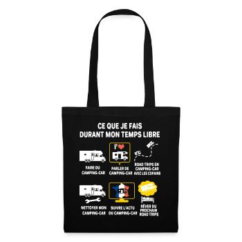 Camping car passion camping-car Humour cariste - Sac en tissu - noir - Devant