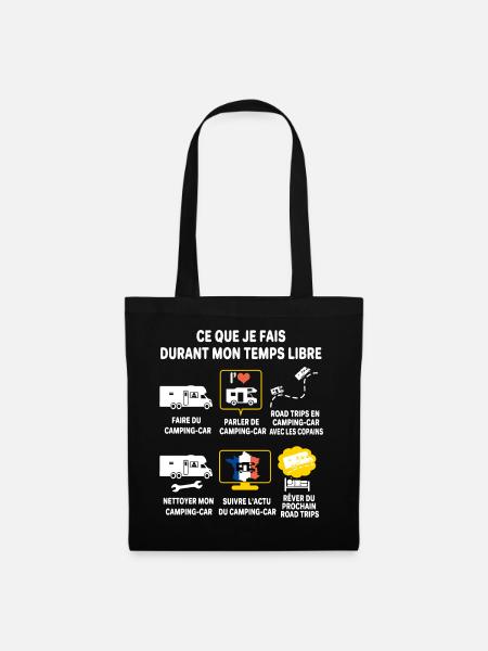 Camping car passion camping-car Humour cariste - Sac en tissu - noir