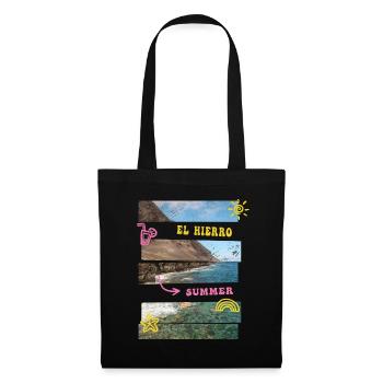 El Hierro Été Soleil Plage Palmiers de Mer Vacances - Sac en tissu - noir - Devant