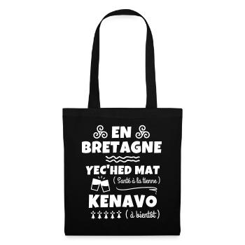 Bretagne, kenavo, je suis Breton - Sac en tissu - noir - Devant
