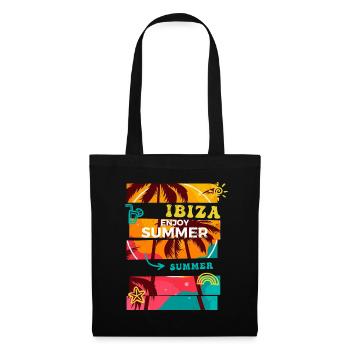 Ibiza Été Sun Beach Sea Palms Vacances - Sac en tissu - noir - Devant